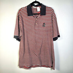 Walt‎ Disney World Mens L Golf Polo Striped Cotton Disney Multicolor Vintage